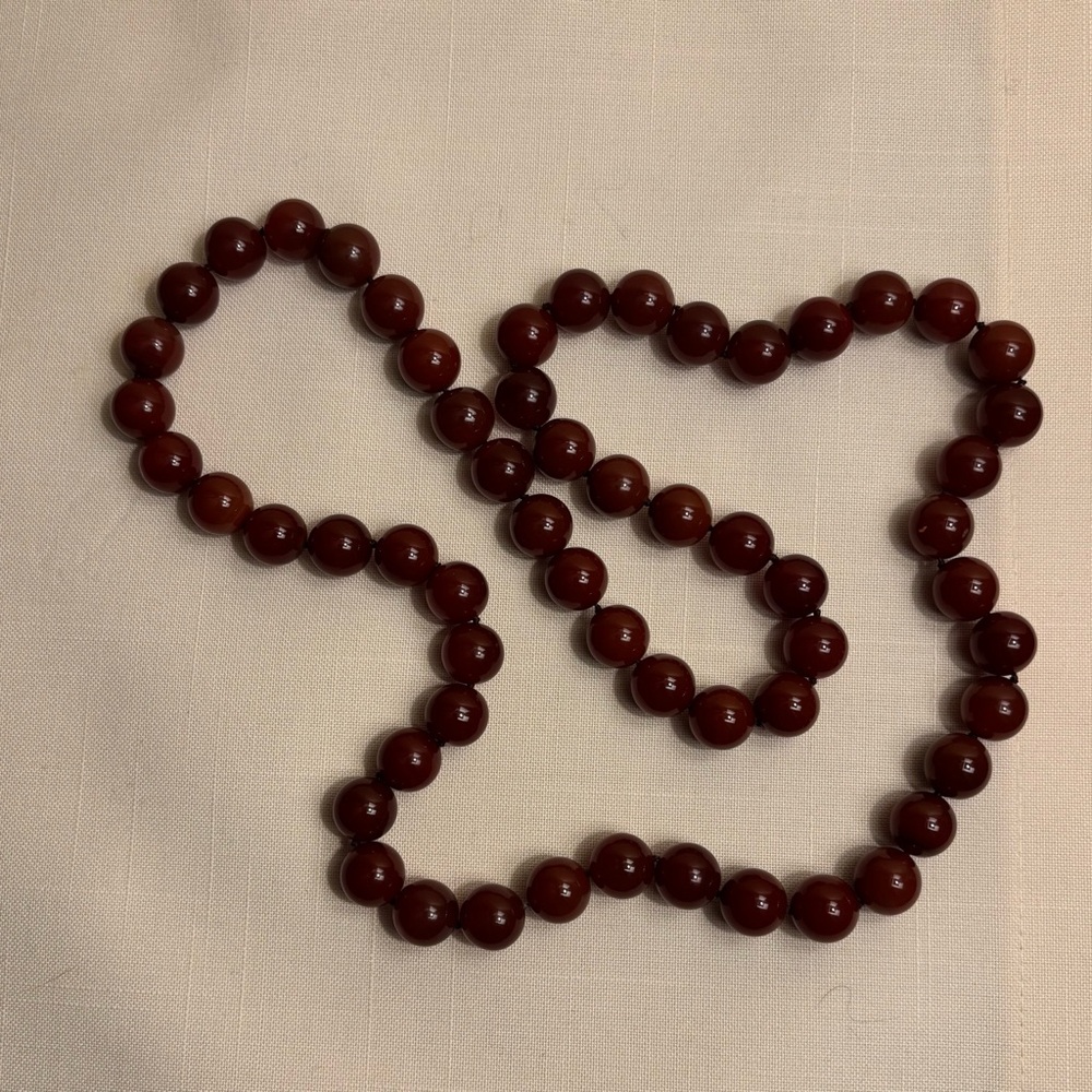 Carnelian Beaded 32” Necklace